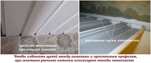Монтаж алюминиевых панелей на потолок