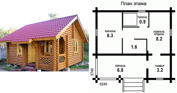 Проекты бань с террасой для дачи